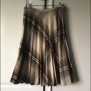 Vintage Pleated Plaid Skirt